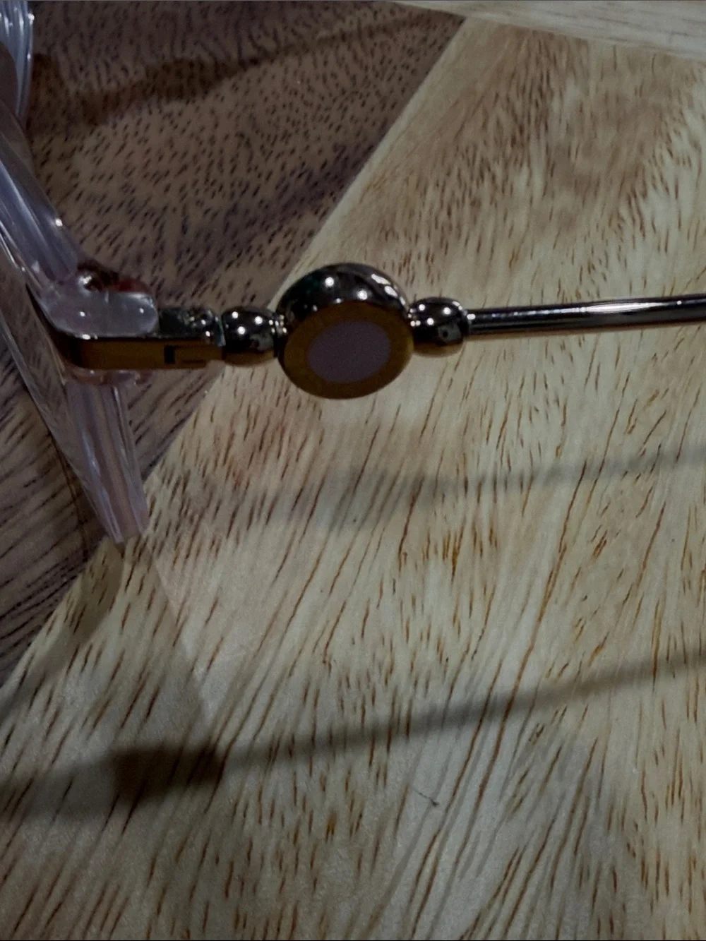 Bulgari Translucent Pink Frame Glasses with Gold Temples
